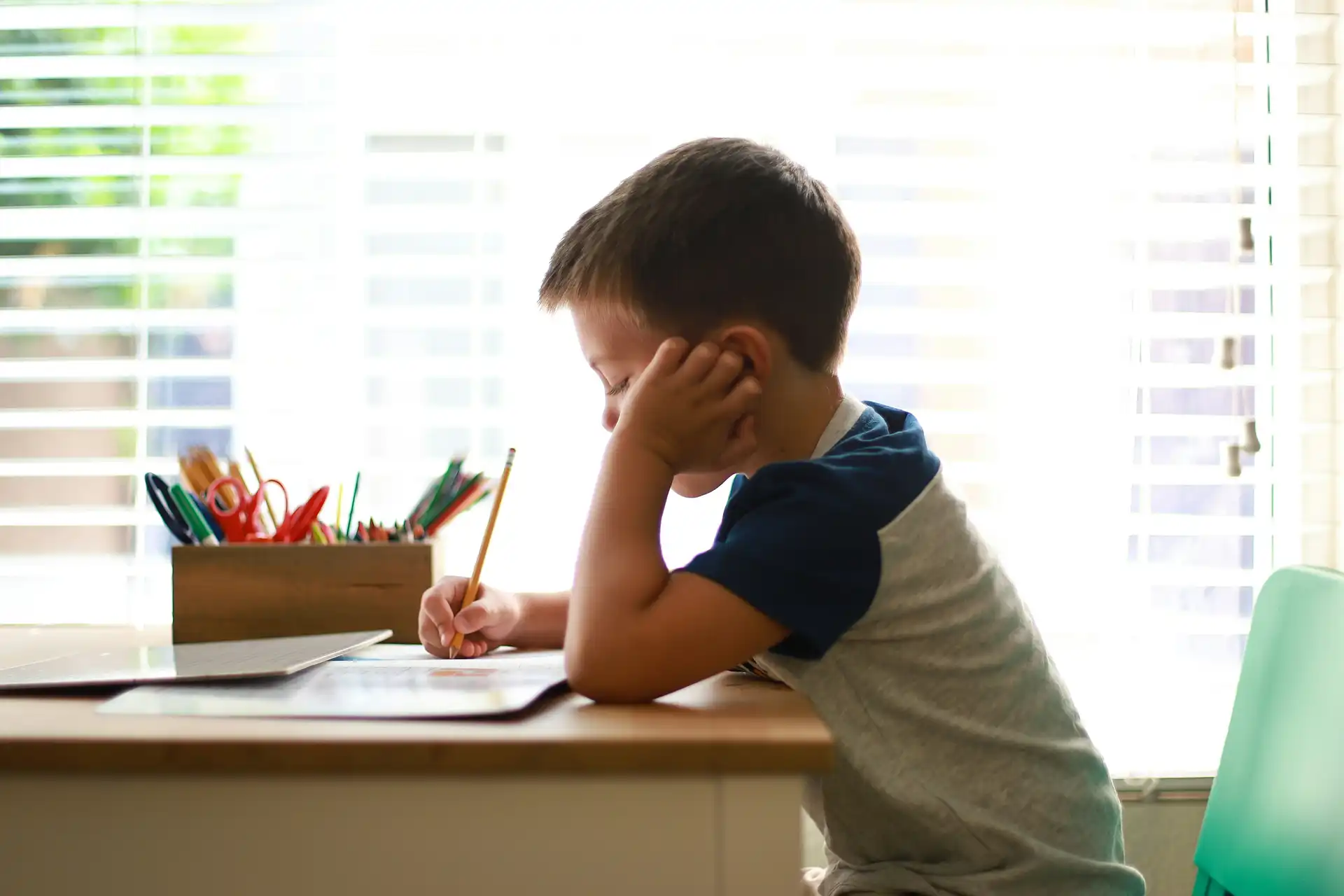 A pupil building strong study habits